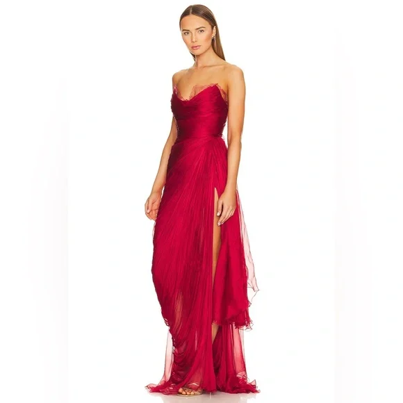 NWT Maria Lucia Hohan Jolie Gown in Red Salsa - Picture 3 of 8